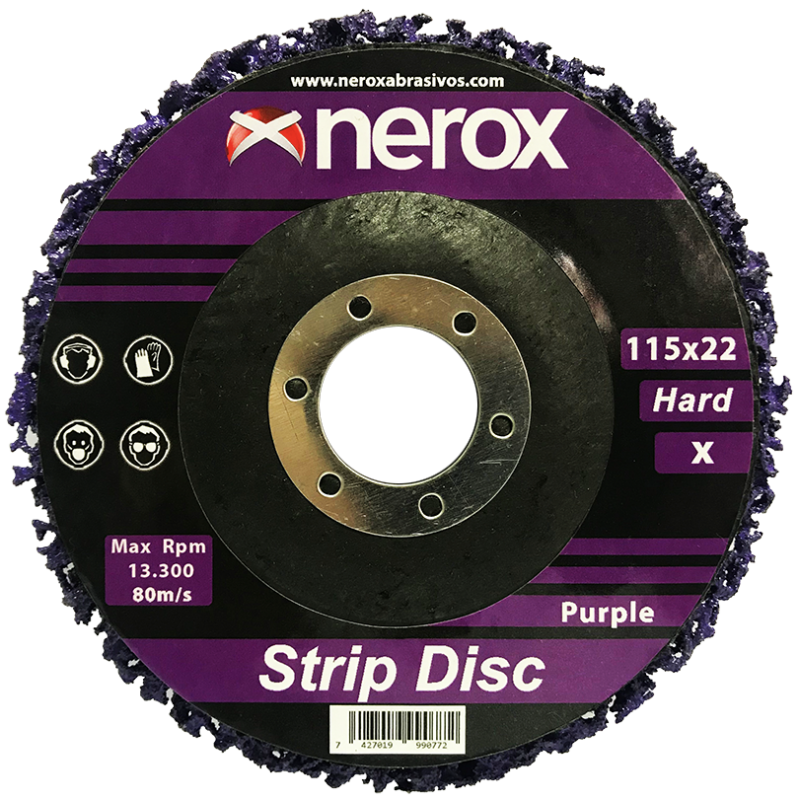 DISCO DE LIMPIEZA  ( NEROX )  CLEAN-STRIP  Purpura.  115mm  ( Dureza X )