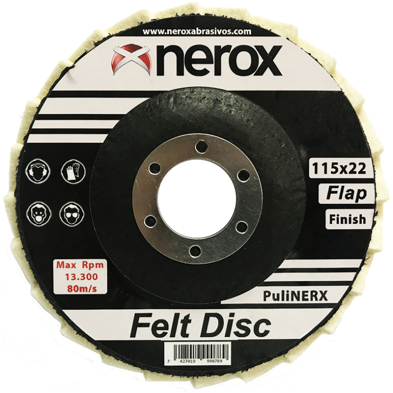 DISCO DE FIELTRO  ( NEROX )  Puli-NERX   115mm  ( Finish )