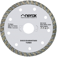 DISCO DIAMANTE  TURBO  ( NEROX ) 115x7.5x22  Segmento 7.5  ( Granito - Grés - Cerámica )