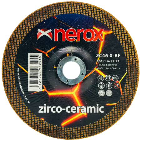 DISCO DE CORTE FINO  ( NEROX )  ZC36 X-BF    ZIRCO-CERAMIC   180x1.6x22,2   ( Cóncavo )