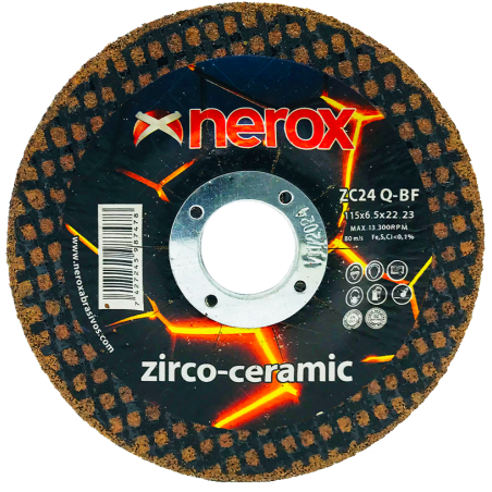 DISCO PARA DESBASTE  ( NEROX )  ZC24 Q-BF    ZIRCO-CERAMIC   115x6.5x22,2