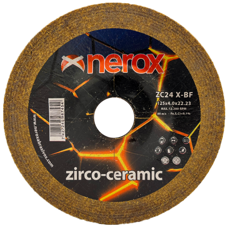 DISCO PARA DESBASTE ( NEROX )  ZC24 X-BF    ZIRCO-CERAMIC   125x4.0x22,2